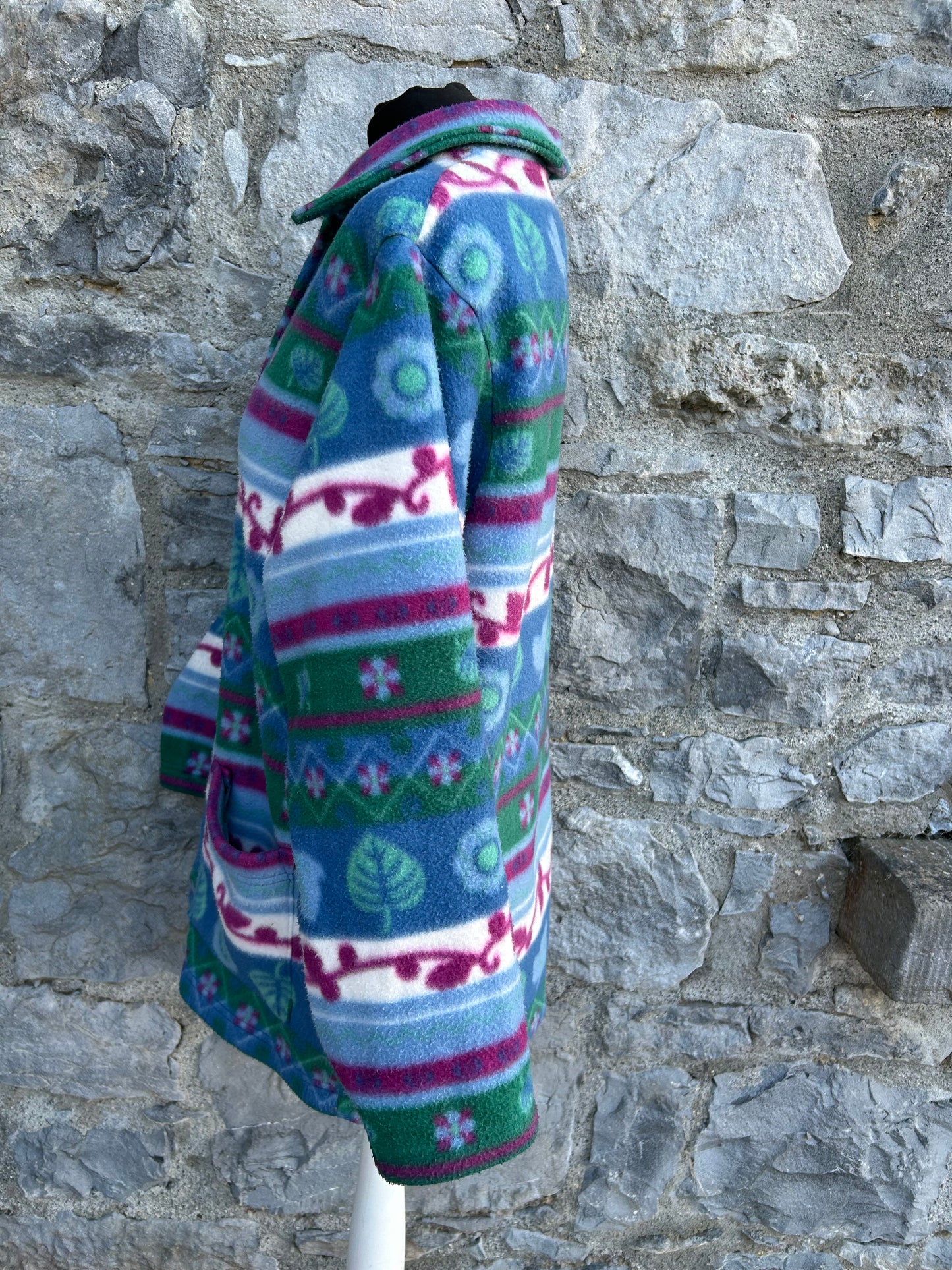 80s Green&blue geometric fleece uk 10-12