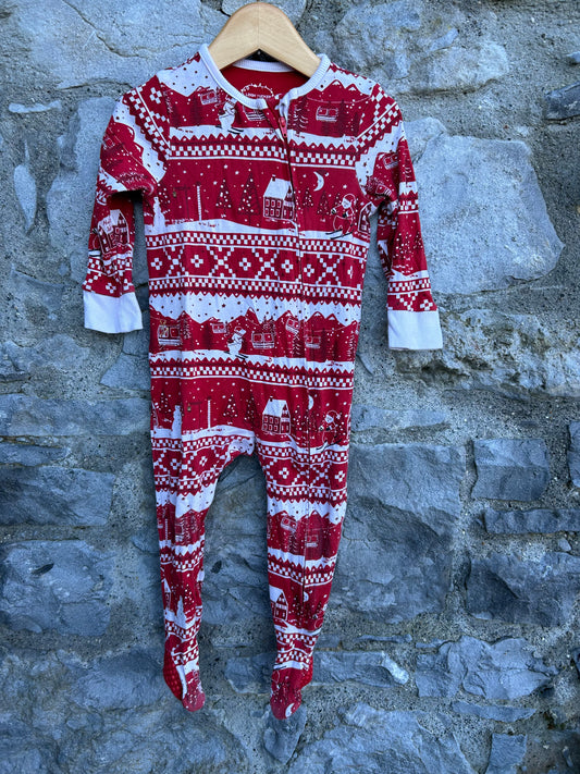 Winter wonderland red onesie  9-12m (74-80cm)