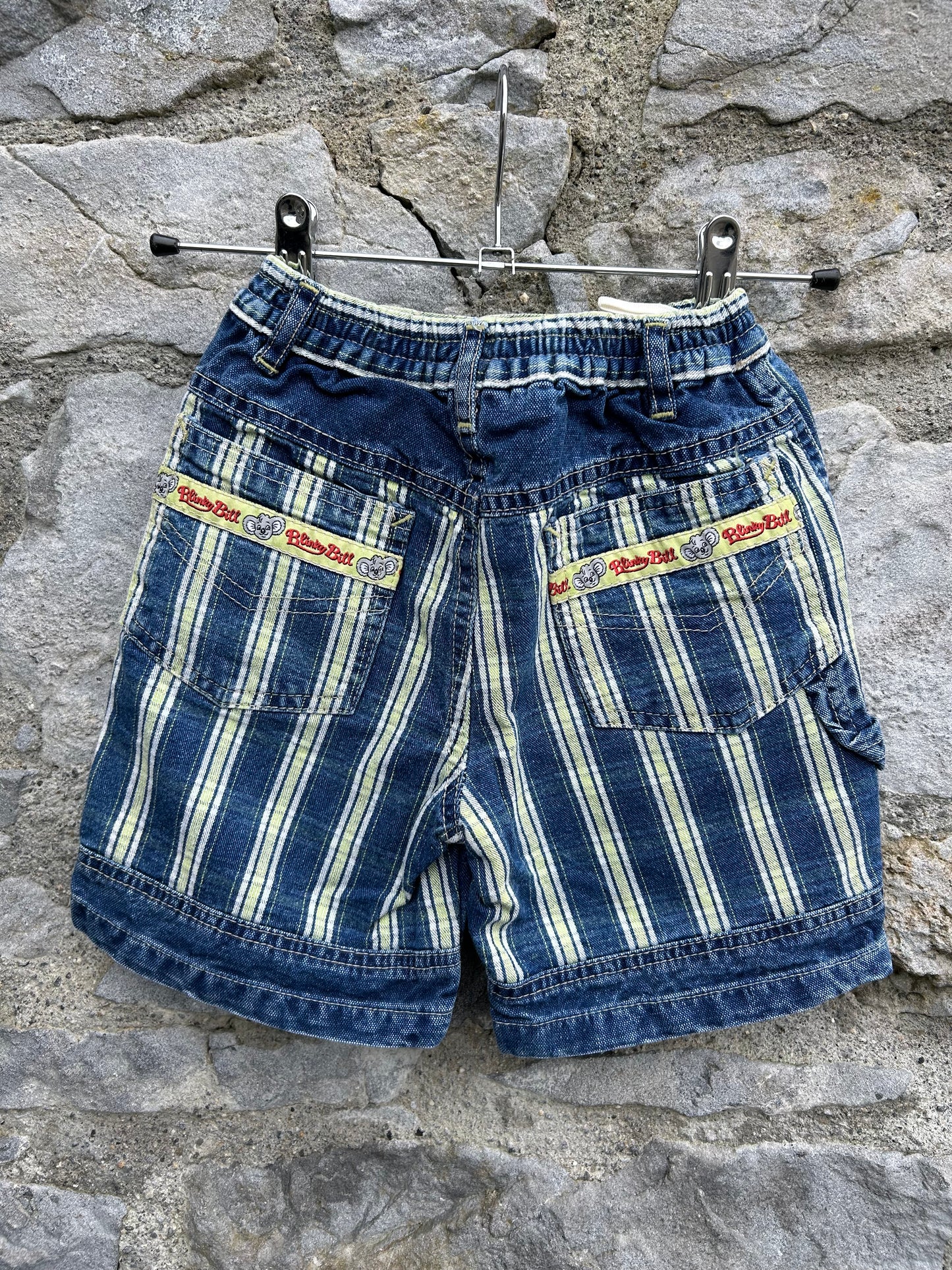 90s stripy denim shorts  3y (98cm)