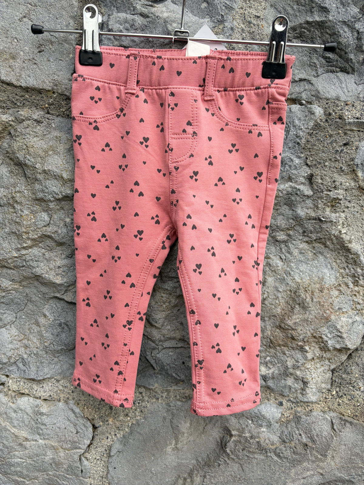 Hearts pink jeggings  3-6m (62-68cm)