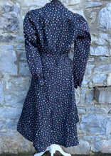 Load image into Gallery viewer, 80s black spotty dress uk 12-14
