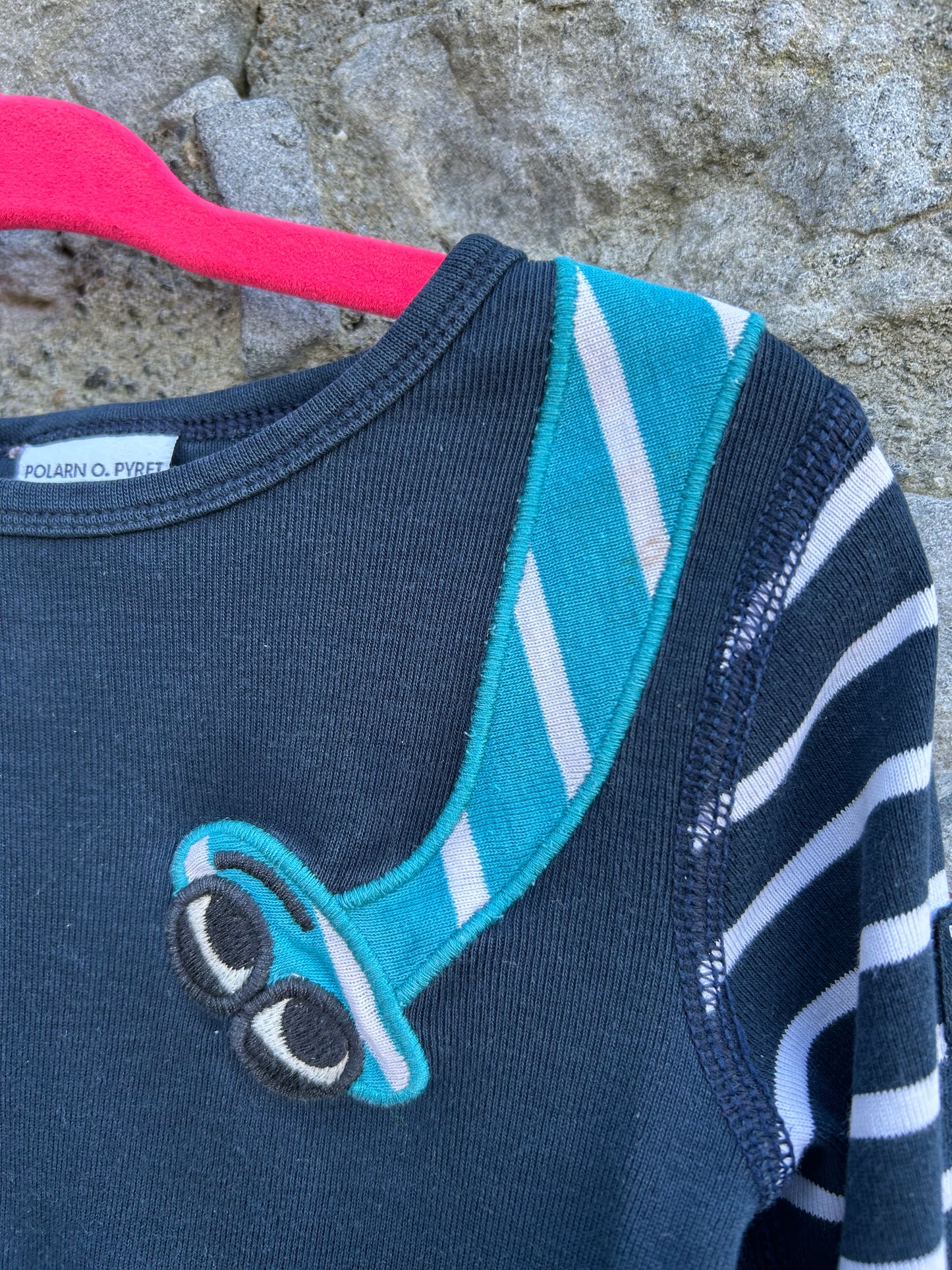 PoP navy dinosaur top  9-12m (74-80cm)