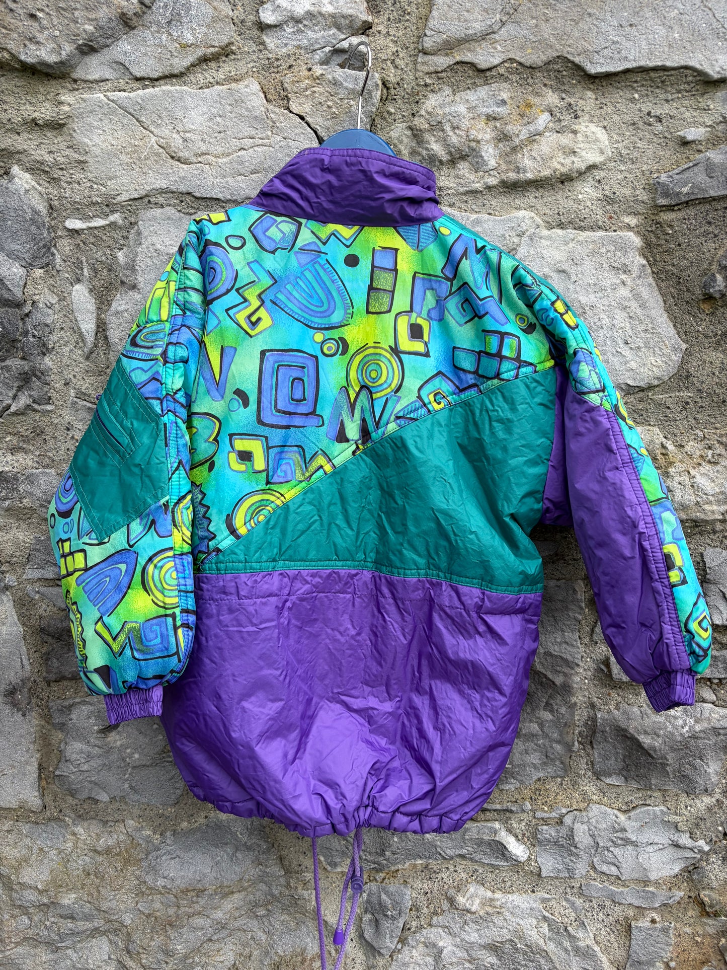 80s purple&teal ski jacket  6-7y (116-122cm)