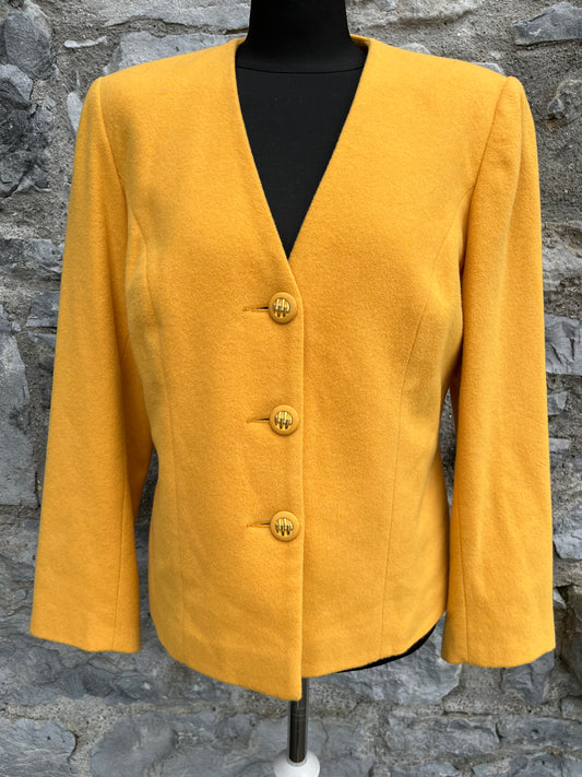 80s yellow woolly jacket uk 12