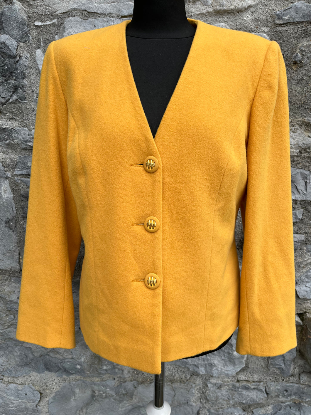 80s yellow woolly jacket uk 12