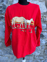 Load image into Gallery viewer, 80s red horses sweatshirt  13-14y (158-164cm)
