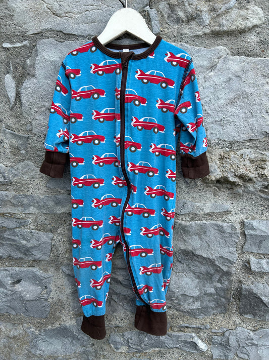 Red vintage cars blue onesie  6-9m (68-74cm)