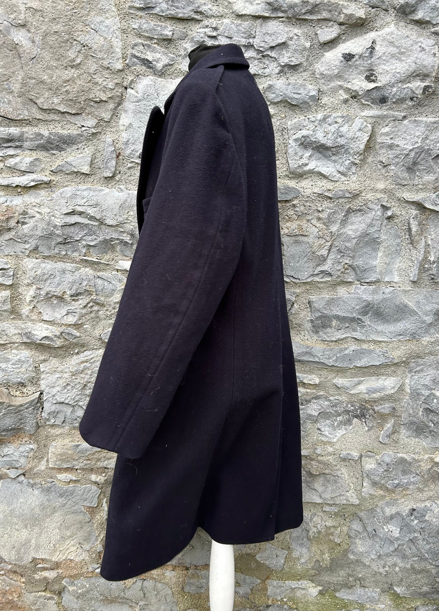 90s navy woolly coat S/M