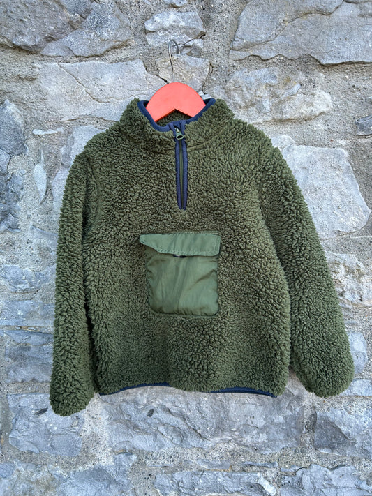 Khaki half zip fleece  6-7y (116-122cm)