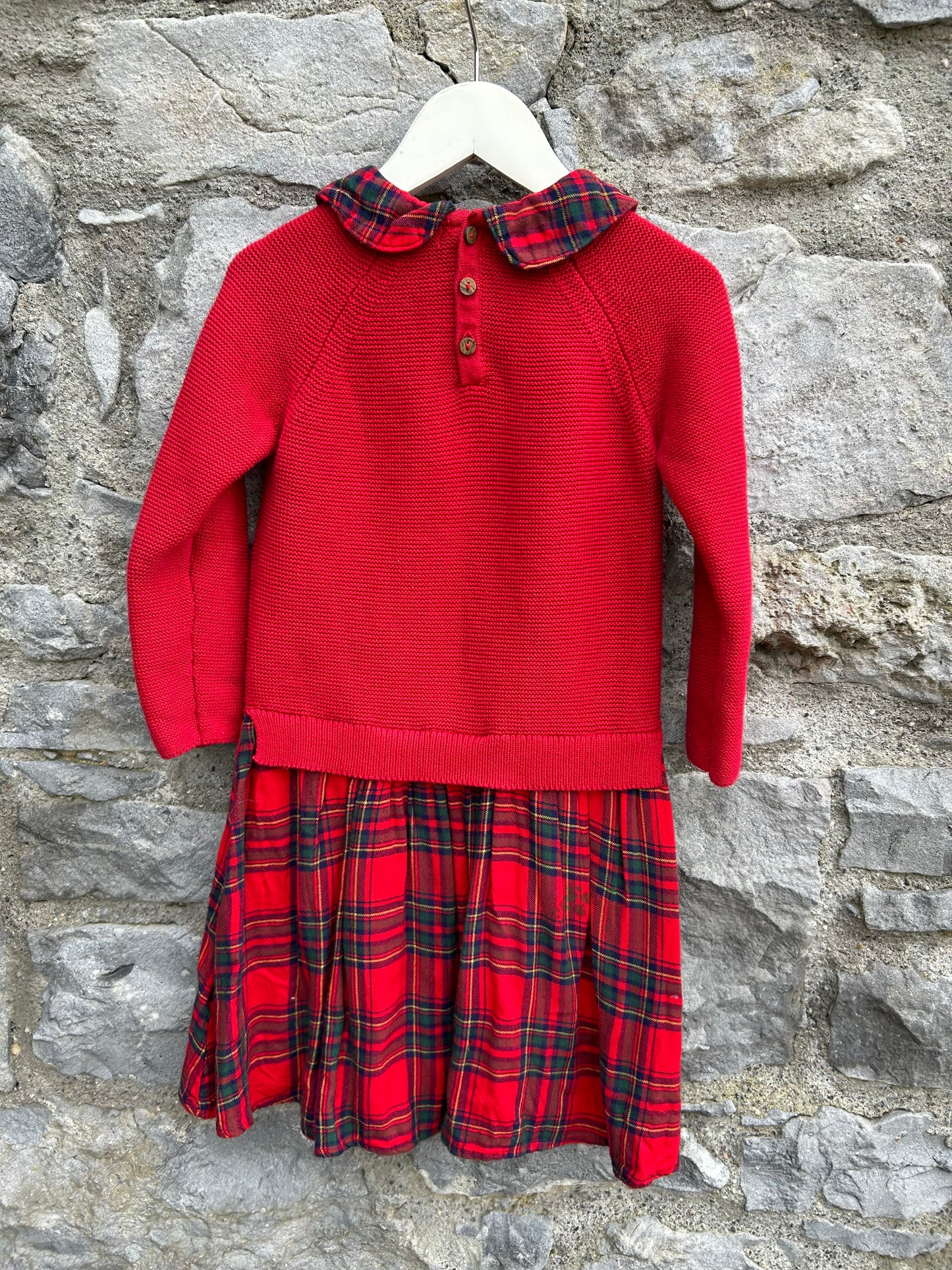 Red&check dress  3-4y (98-104cm)