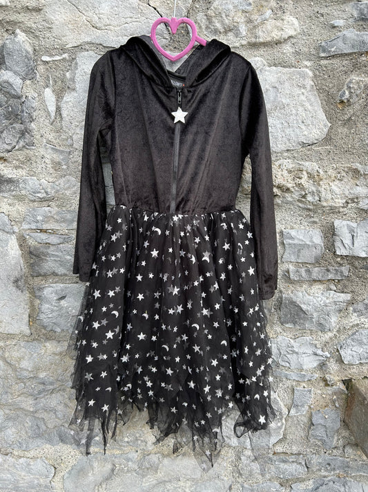 Black velvet&sparkly stars dress  7-8y (122-128cm)