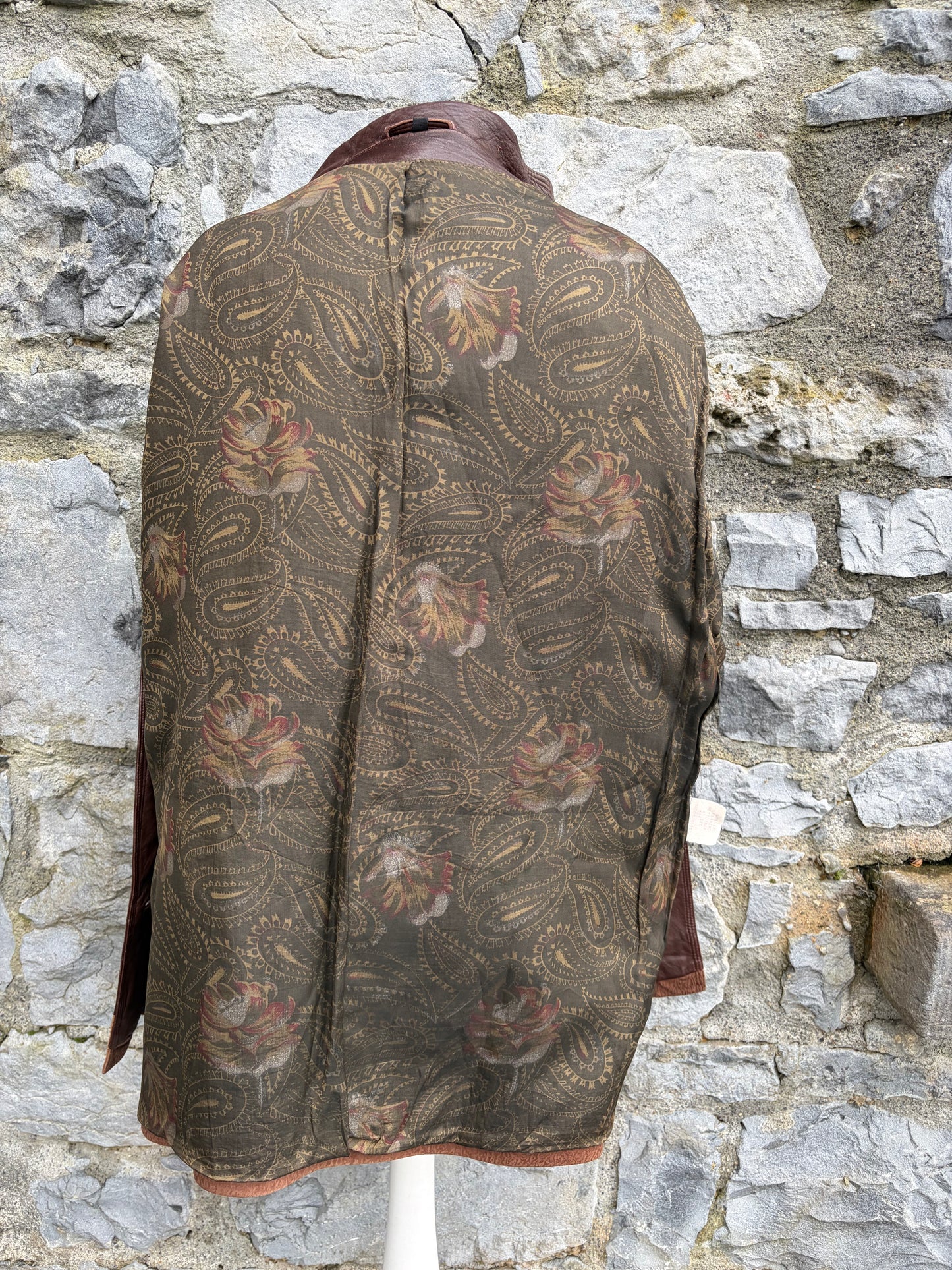 80s brown leather jacket uk 14