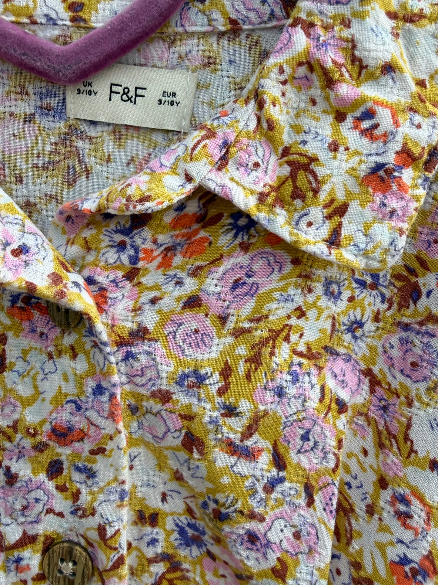 Floral mustard dress 9-10y (134-140cm)