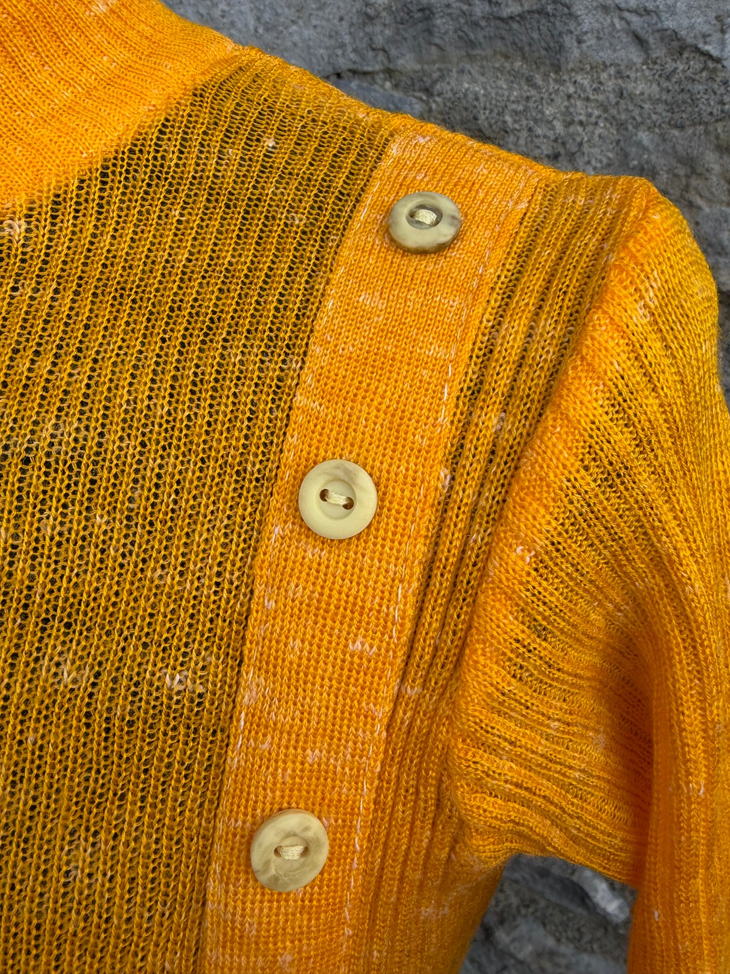 80s yellow ribbed top uk8-10