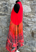 Load image into Gallery viewer, Red tie dye long gilet uk 10-14
