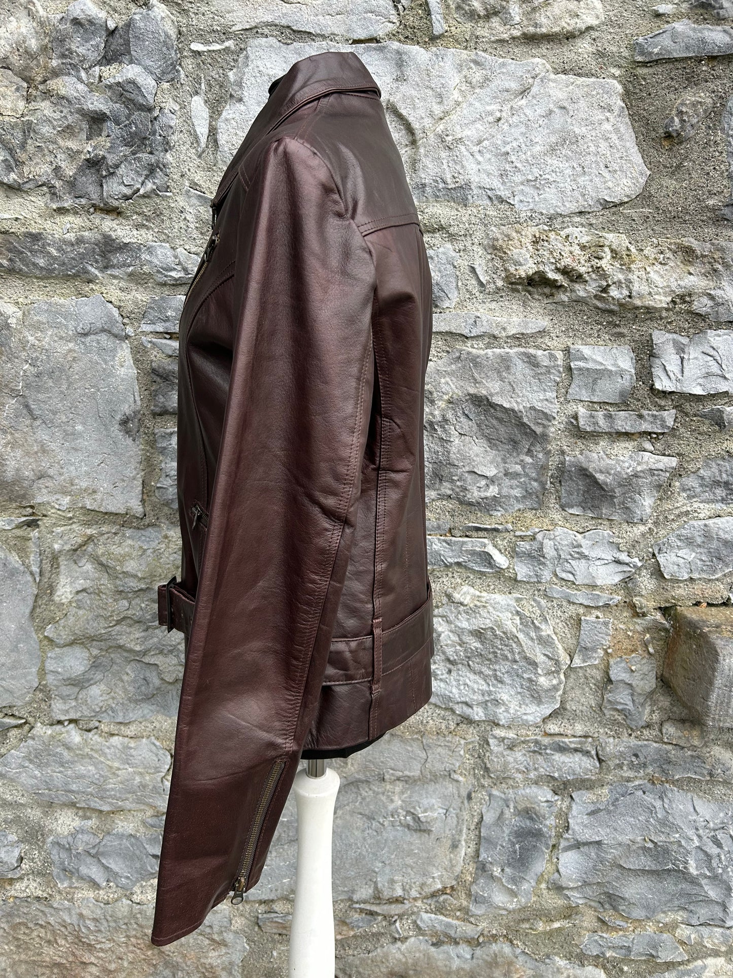 90s brown leather jacket uk 10