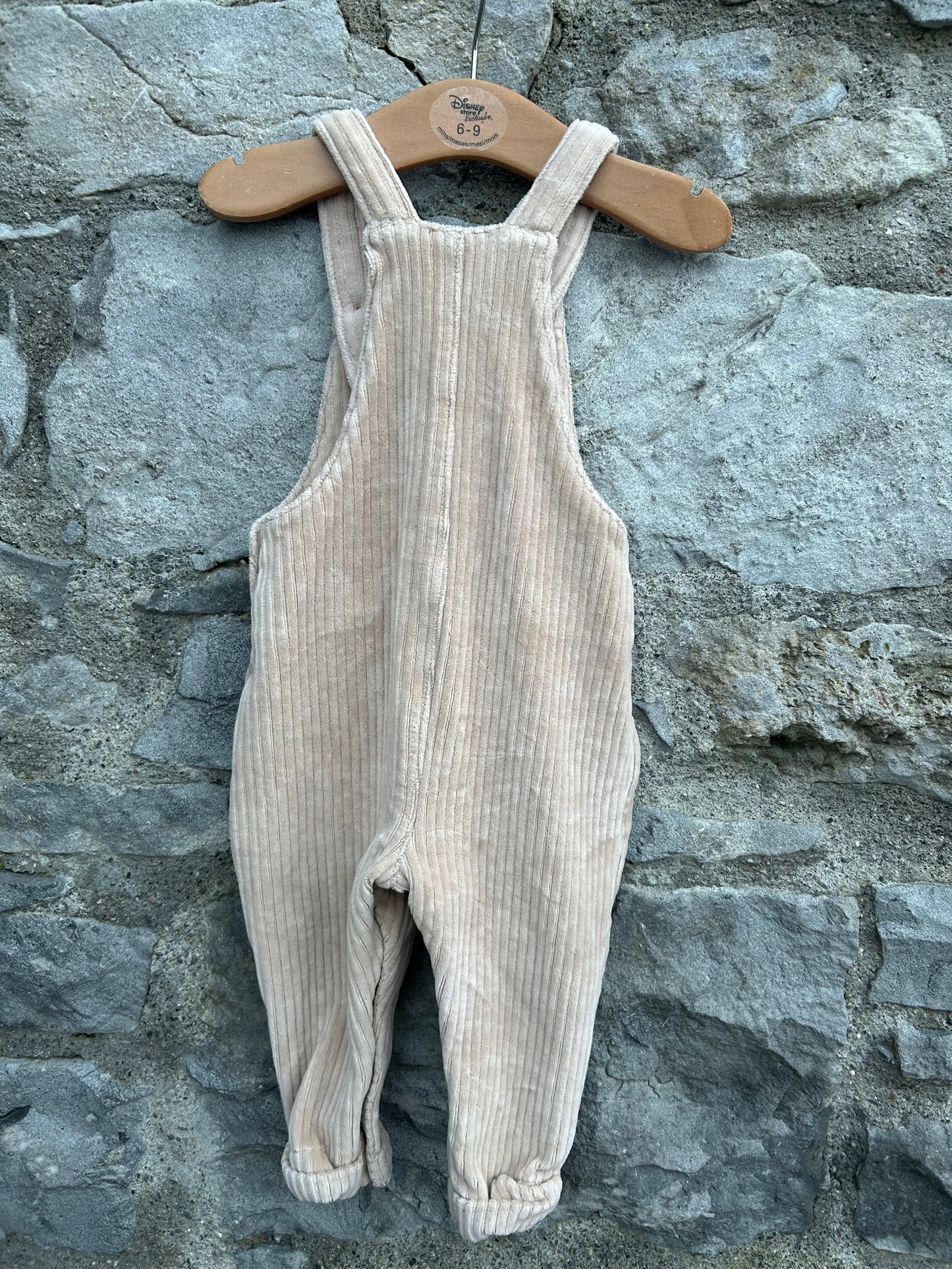 Beige cord dungarees  6-9m (68-74cm)