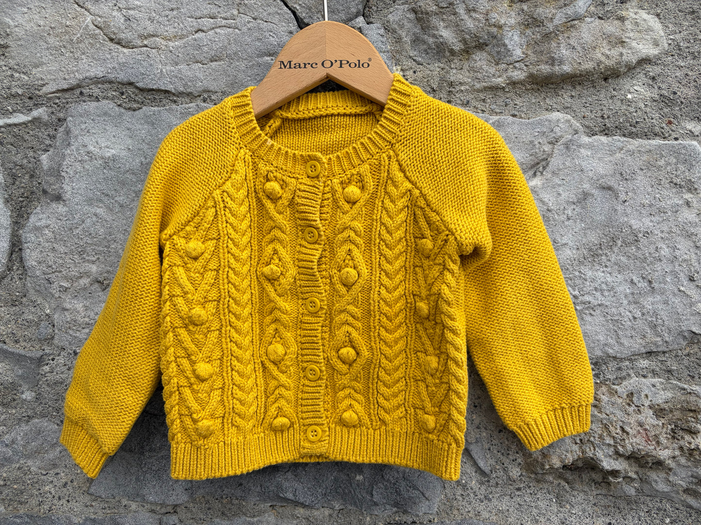 Mustard cable-knit cardigan 3-6m (62-68cm)