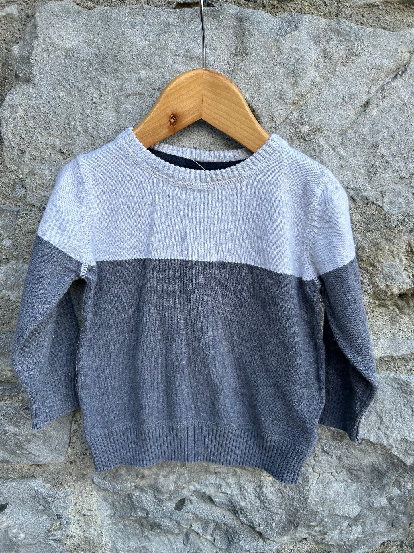 Light Blue&grey jumper 12-18m (80-86cm)