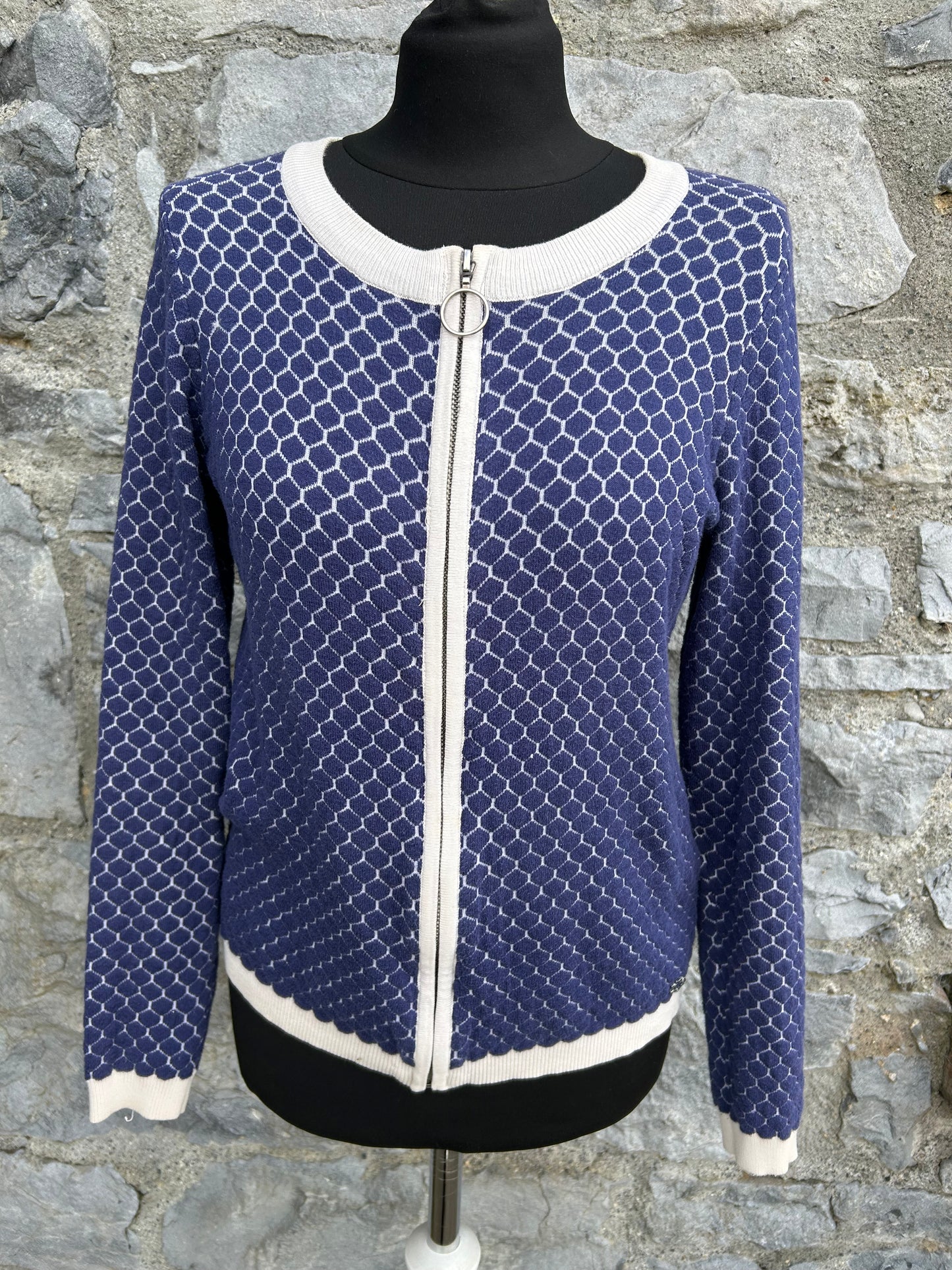 Blue geometric cardigan uk 8-10