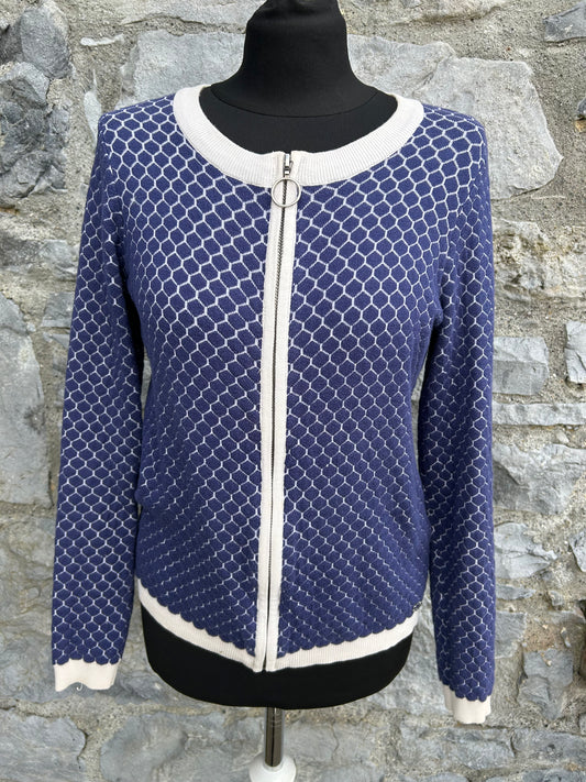 Blue geometric cardigan uk 8-10