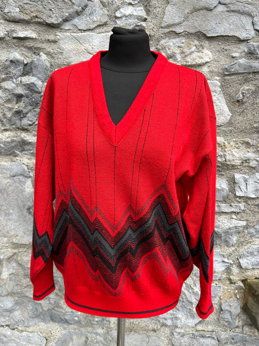 80s red chevron jumper S/M