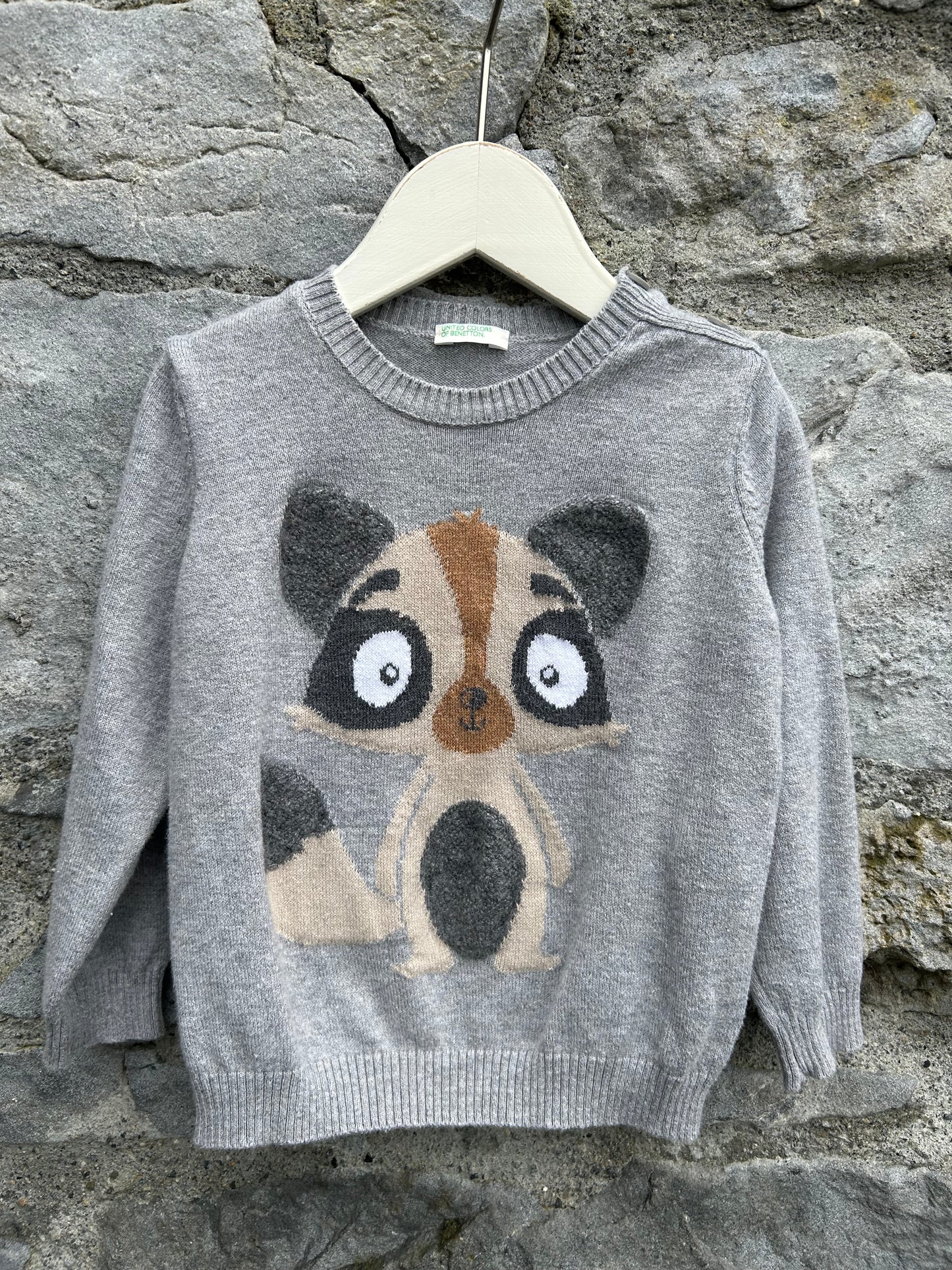 Raccoon grey jumper  12m (80cm)