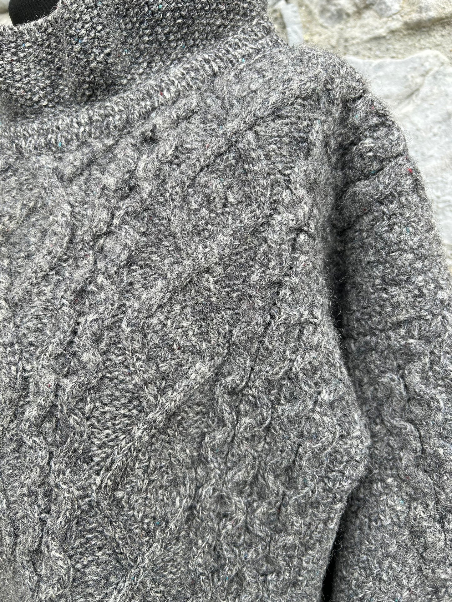 Grey Aran style jumper uk 14-16