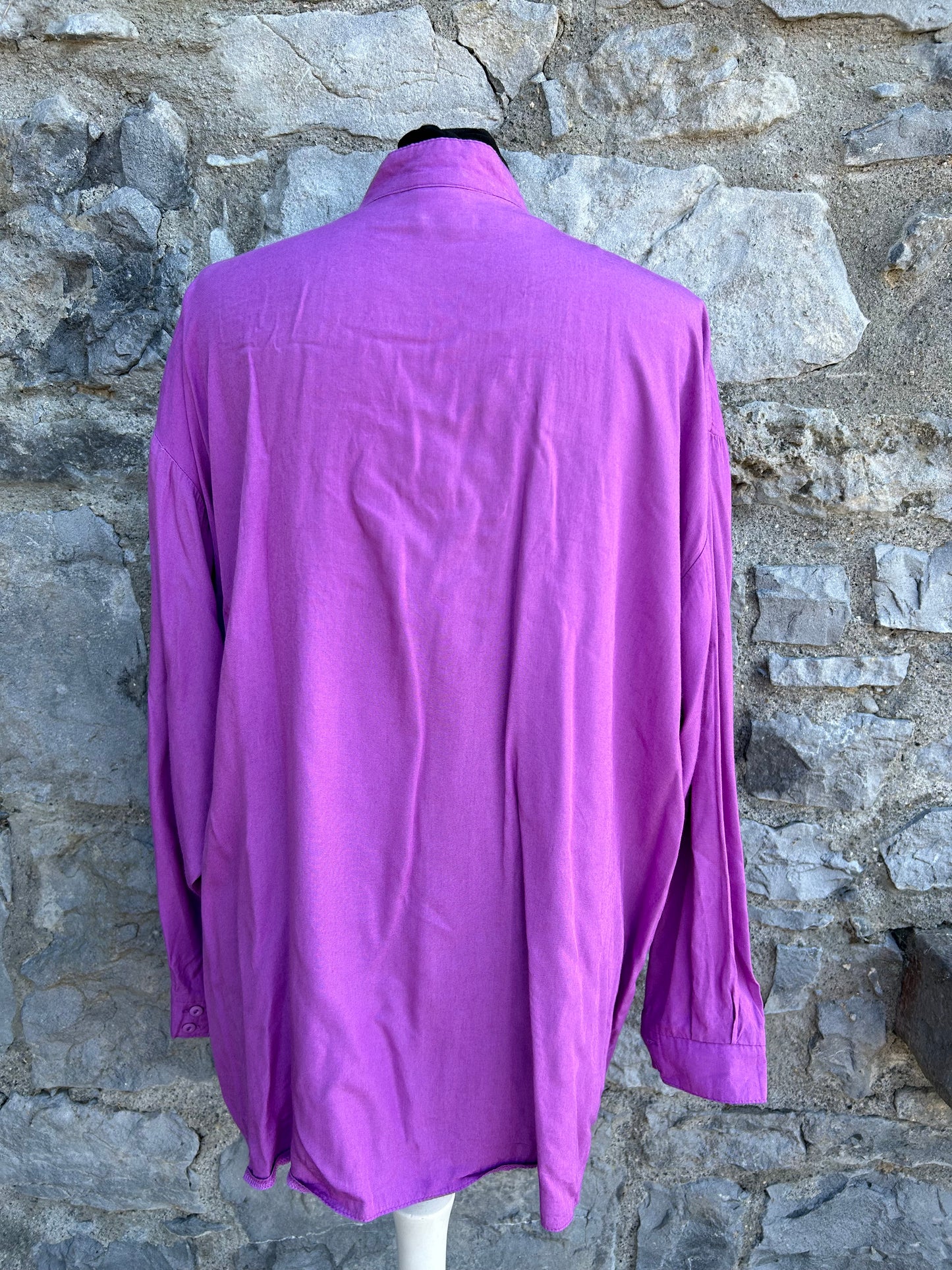 80s Purple double breasted blouse uk 16-18