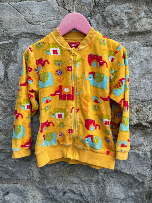 Elephants mustard velour jacket 3y (98cm)