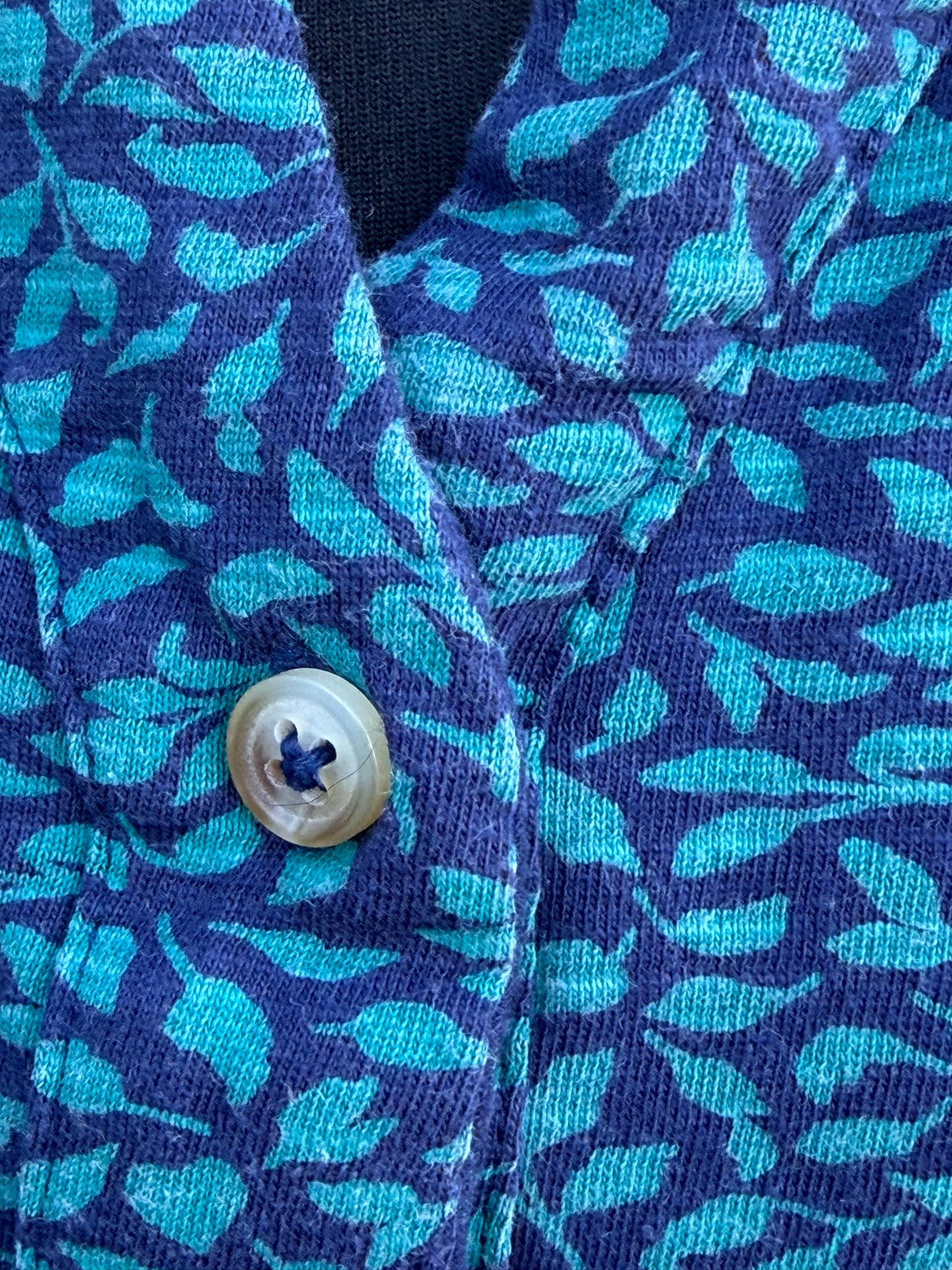 Blue leaves blouse uk 14