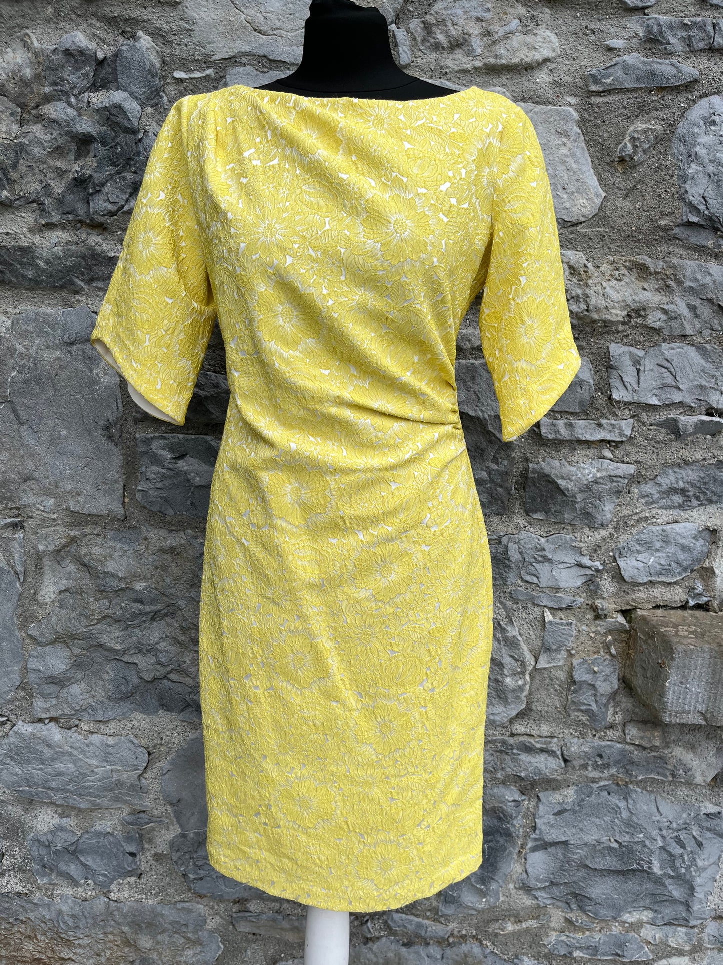 Yellow pressed flowers dress uk 10