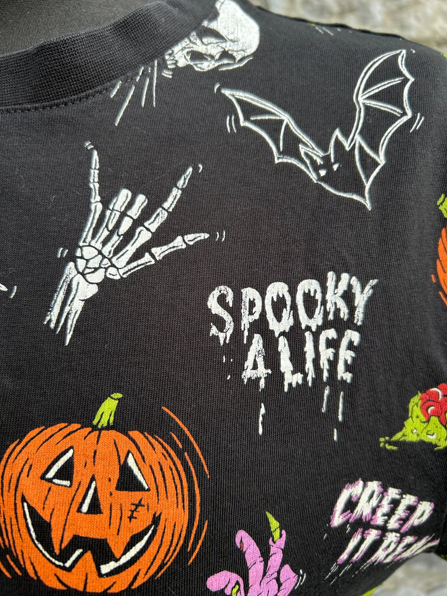 Spooky 4 life black T-shirt uk 8-10