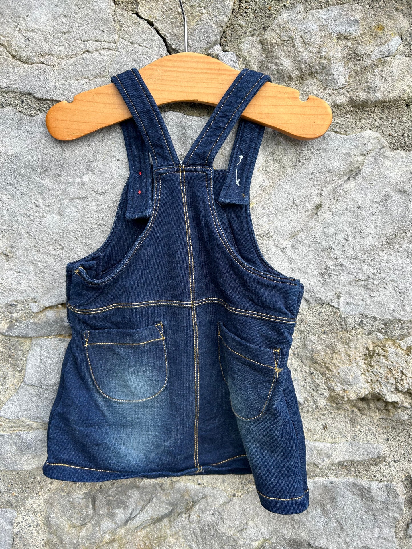 Navy denim pinafore 6-9m (68-74cm)