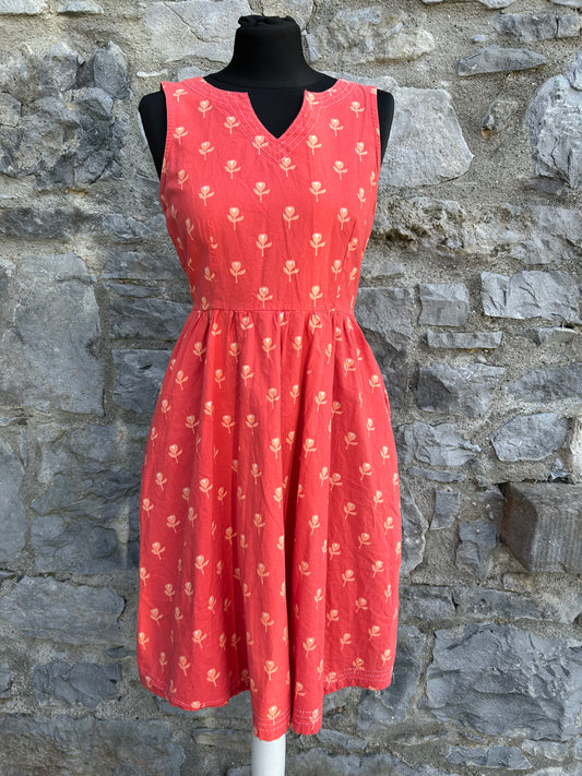 Red floral dress uk 8