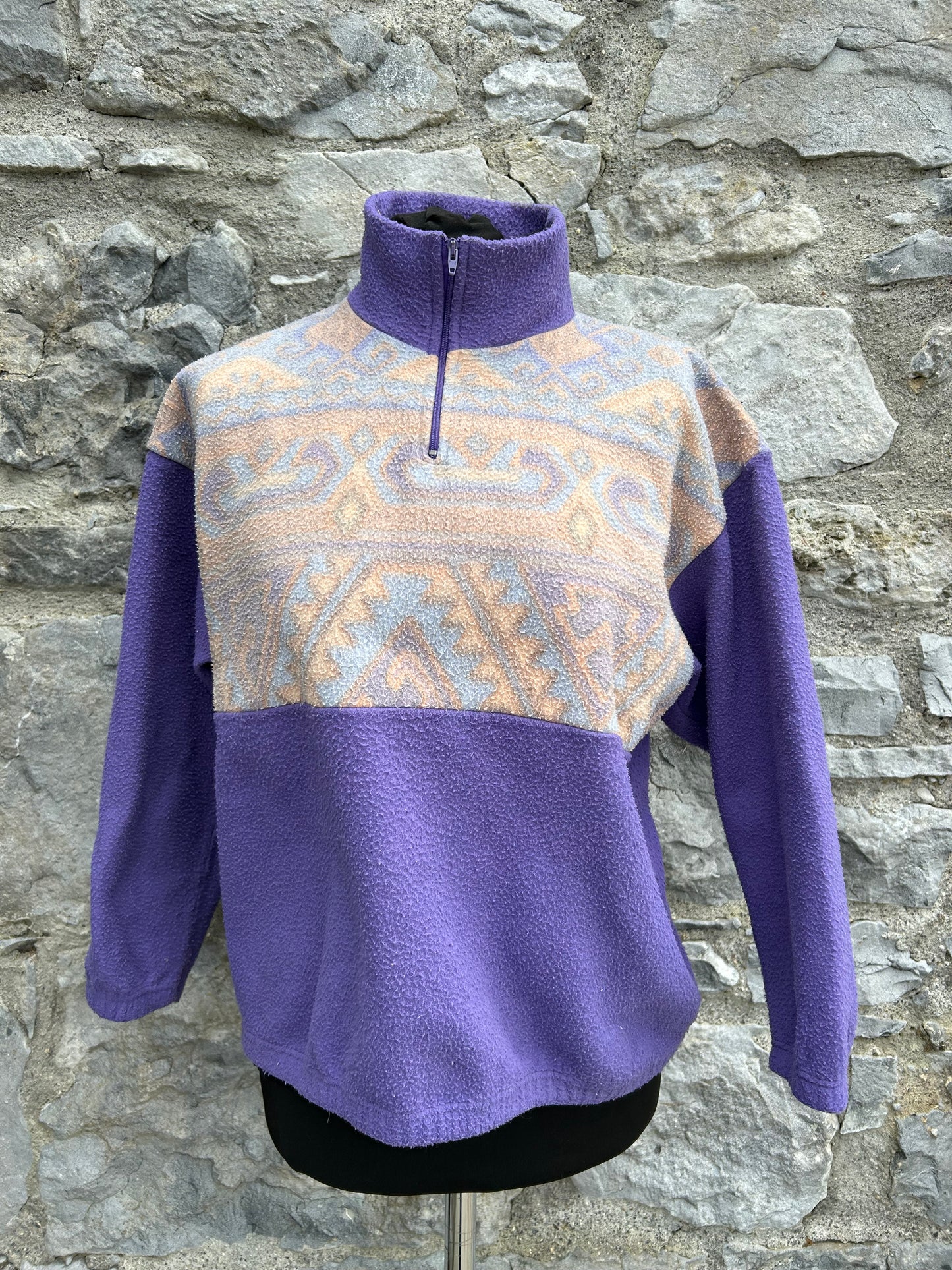 80s Aztec purple fleece  12-13y (152-158cm)