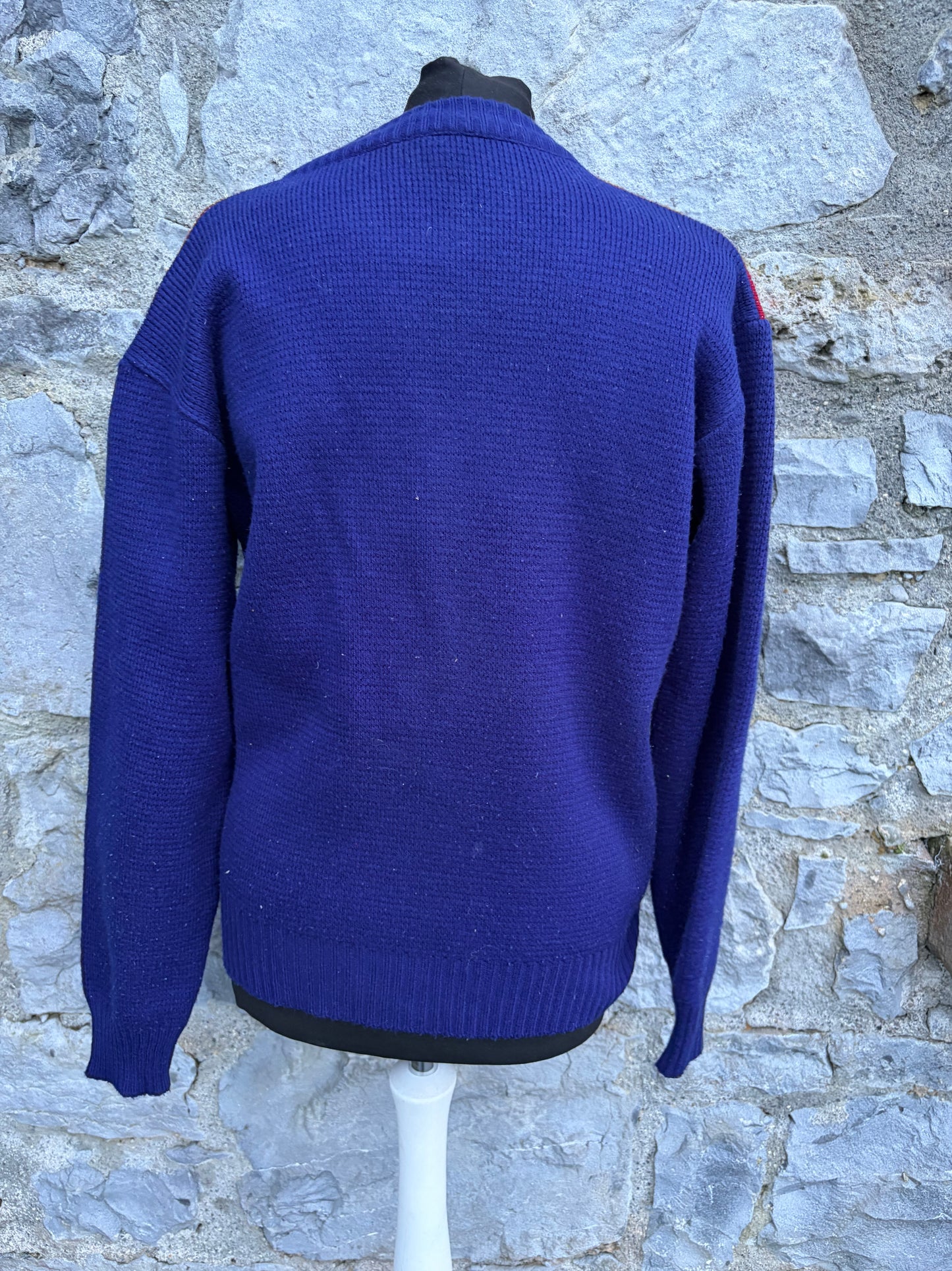 80s Nordic Fair Isle blue jumper Small