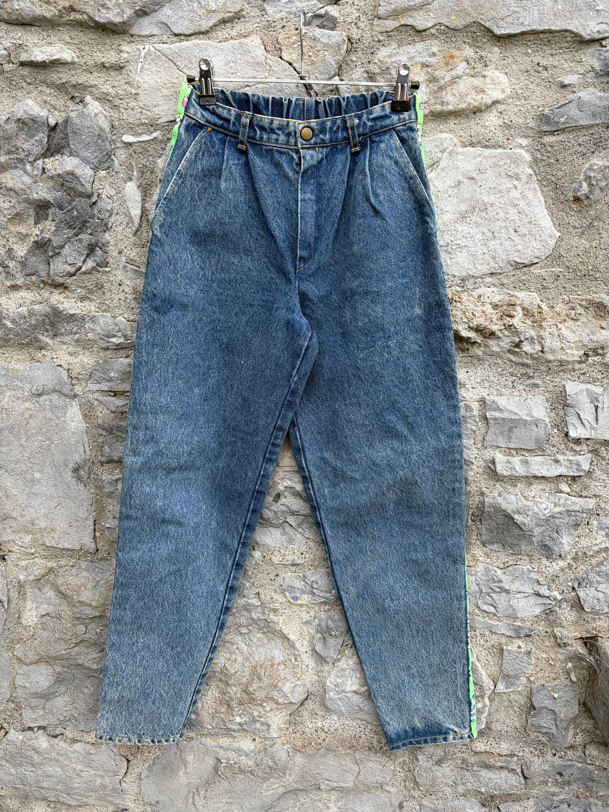 80s green side-seam tape jeans 12-13y (152-158cm)