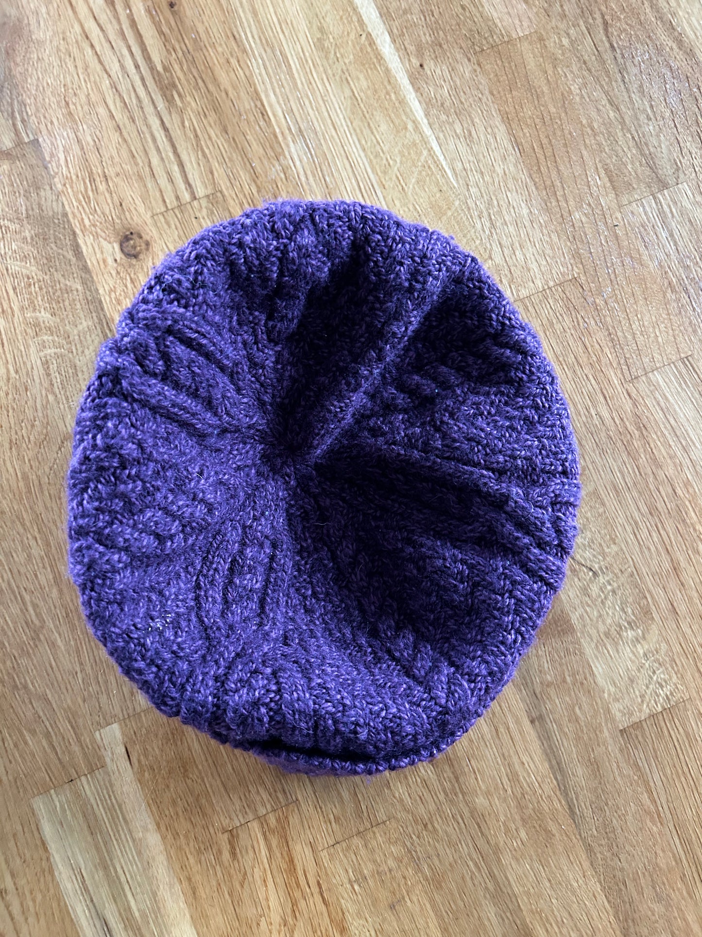 Purple woolly hat
