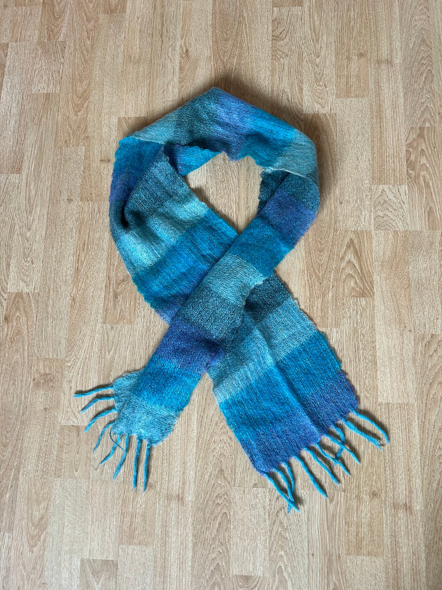 Blue panel scarf