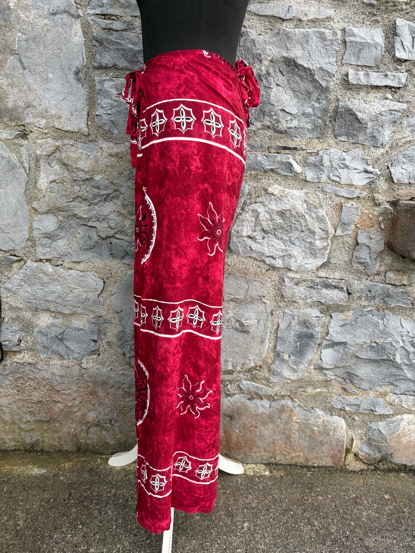90s red wrap pants uk 8-12