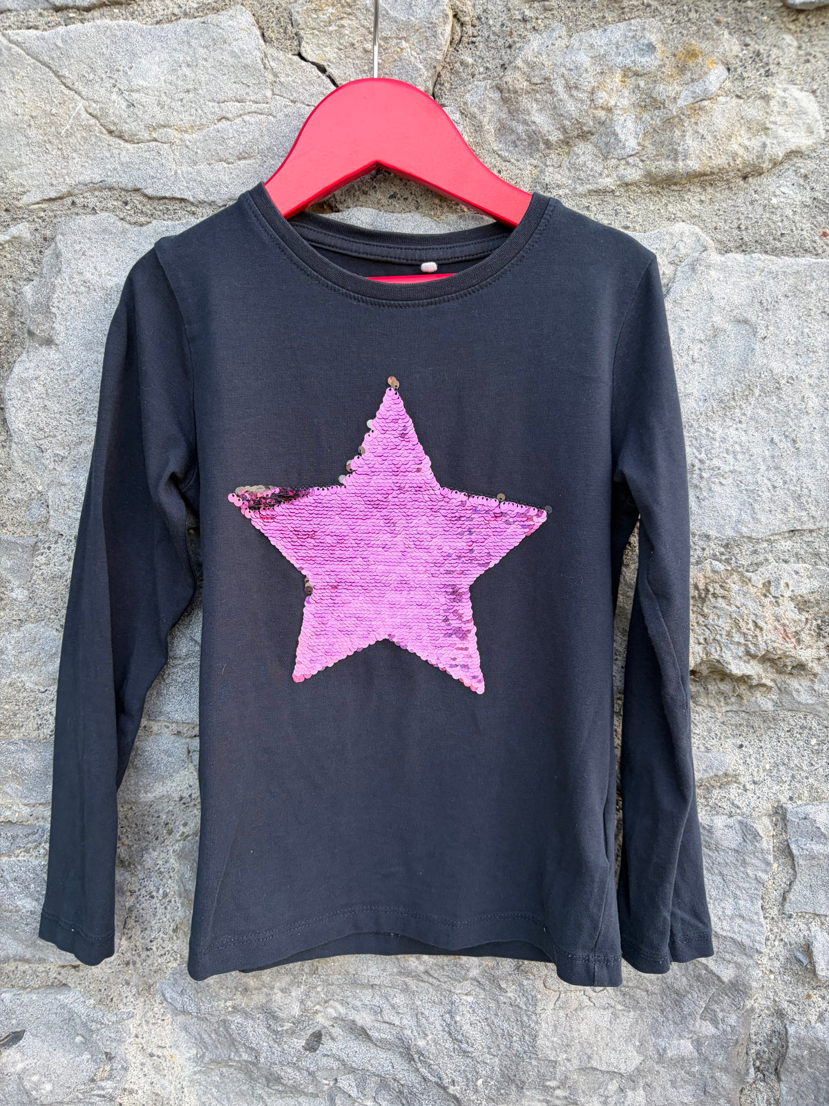 Sequin star navy top  7-8y (122-128cm)