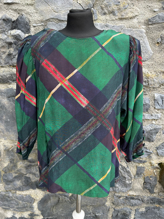 90s green check top uk 12