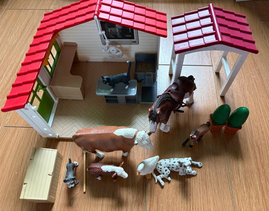 Veterinary clinic&animals set