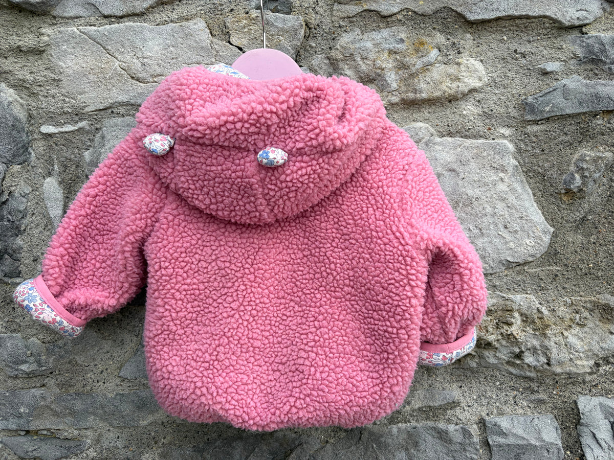 Pink Mouse Reversible Hooded Teddy Fleece 6-12m (68-80cm)