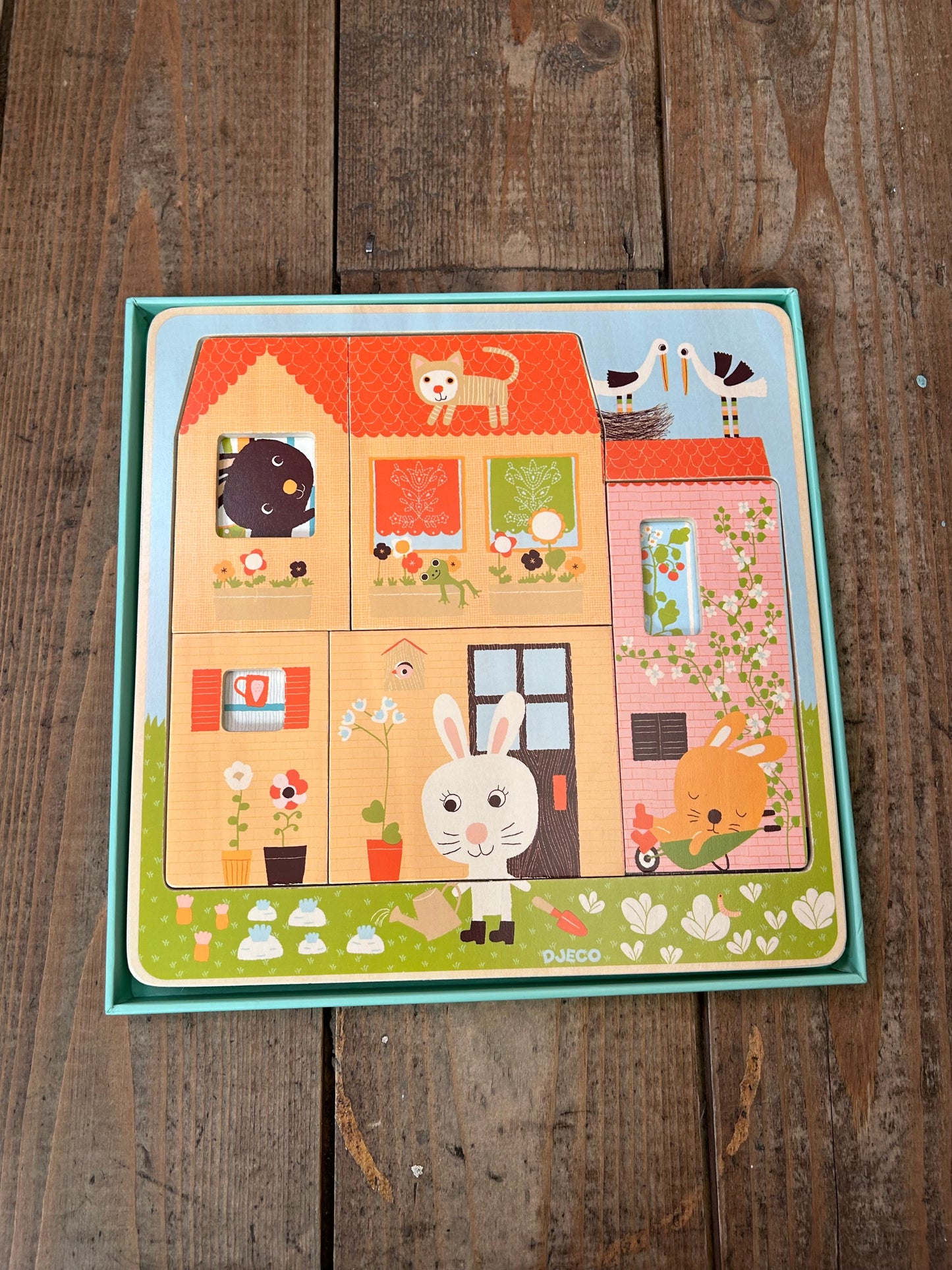 3 layer wooden cottage puzzle