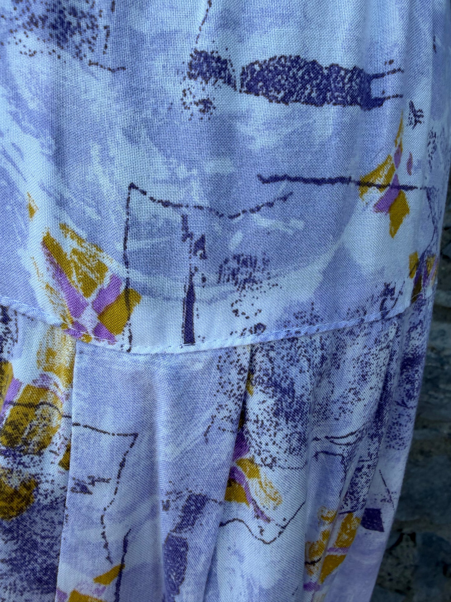 80s yellow&purple skirt uk 10-12