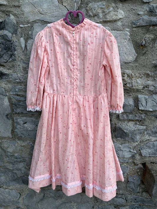 80s pink floral dress  10y (140cm)