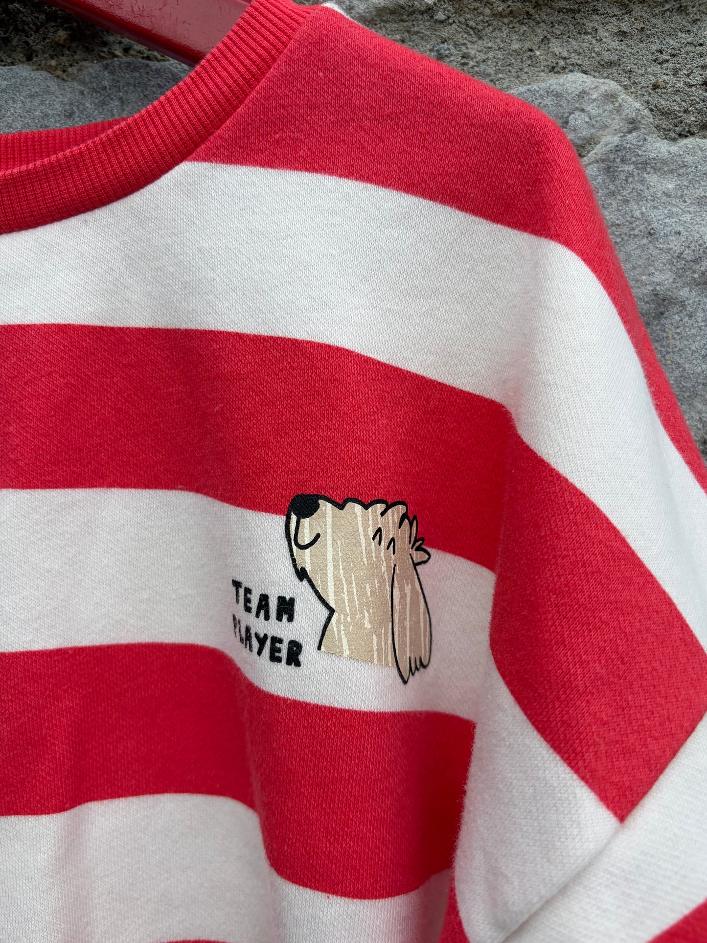 Team player stripy sweatshirt 3-4y (98-104cm)