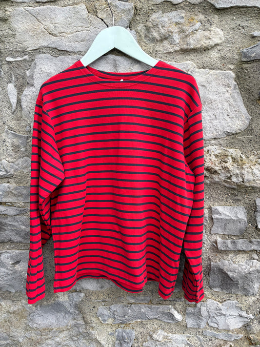 Red&black stripy top 11-12y (146-152cm)